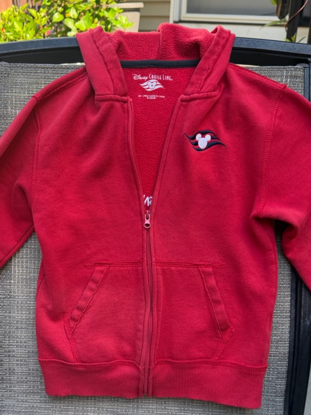 Disney Cruise Line Red Kids Zip Hoodie with Mickey Patch